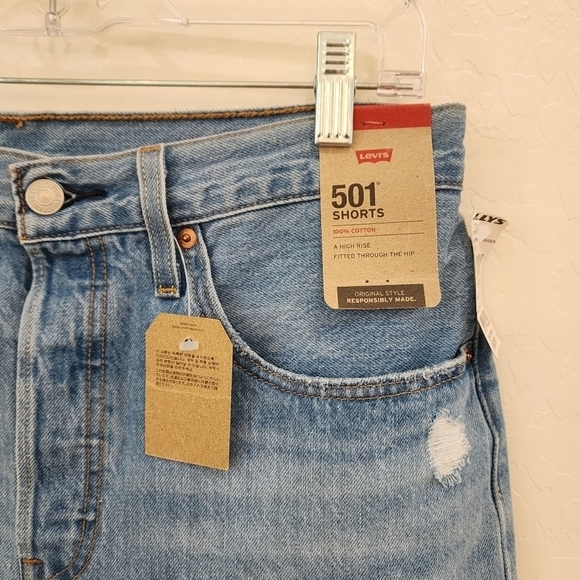 LEVI'S 501 Cutoff Blue Jean Shorts - Picture 3 of 4